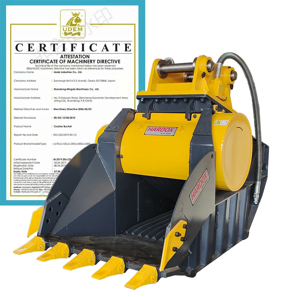 MONDE Factory direct sale excavator crusher bucket attachments stone jaw crusher bucket for excavator