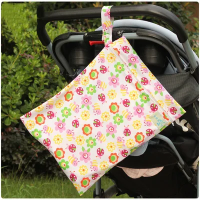 
Baby Infant Waterproof Reusable Wet Dry Pocket Nappy Bag Travel Diaper Storage Bag 