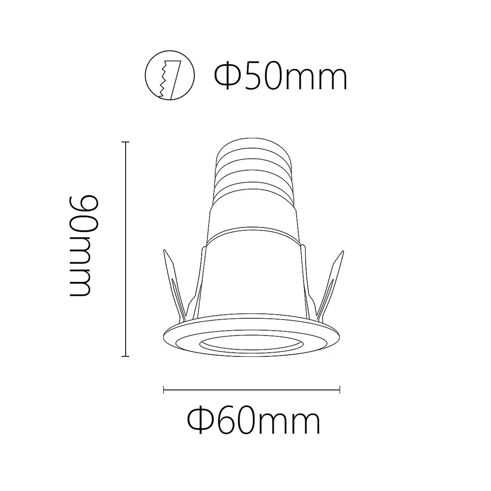 With Quality Assurance 5W Spotlight for Home Furniture Living Room 50mm Cut Hole Light 12V 24V LED Downlight