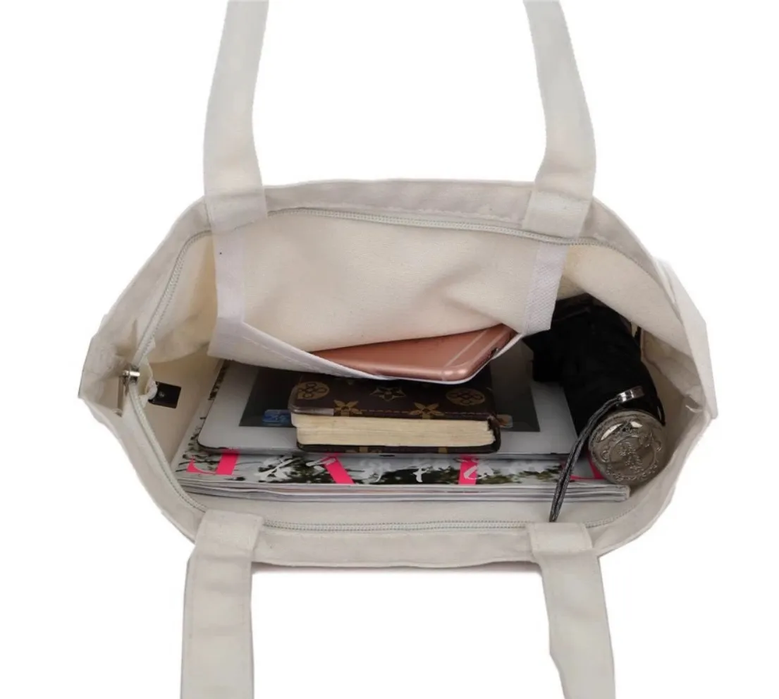 Wholesale Custom Logo Printed Recyclable Plain Cotton Canvas Shopping Tote Bag