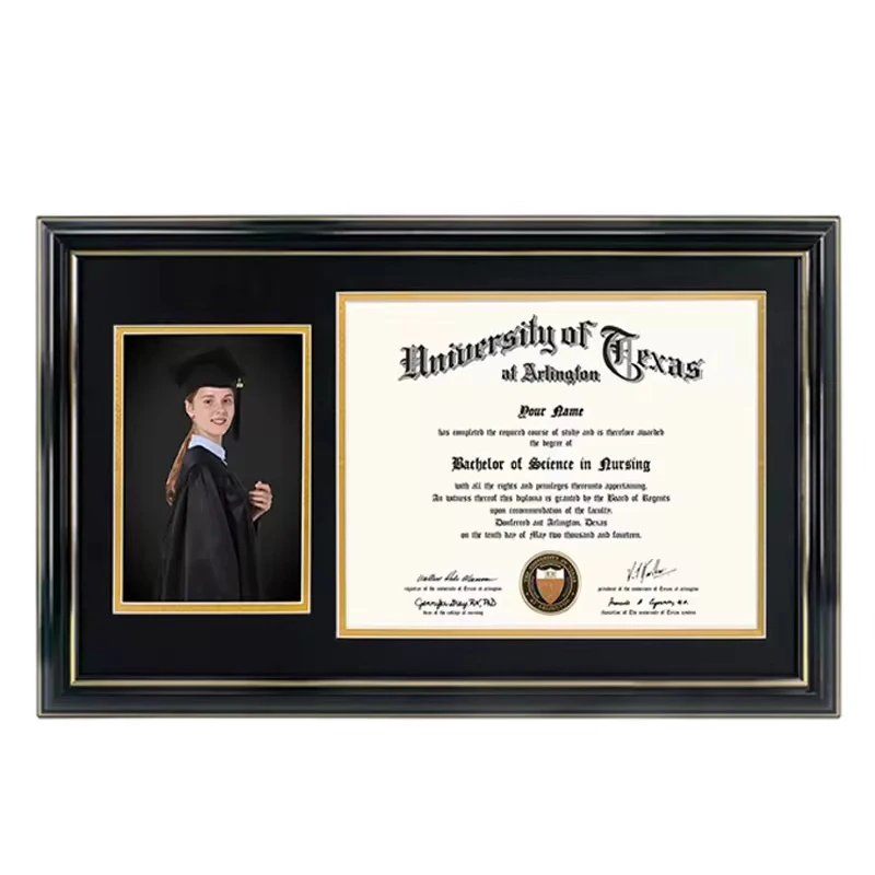 MONDON Custom Wood Graduation Photo Frame Diploma Frames University Certificate Frames with Double Rim