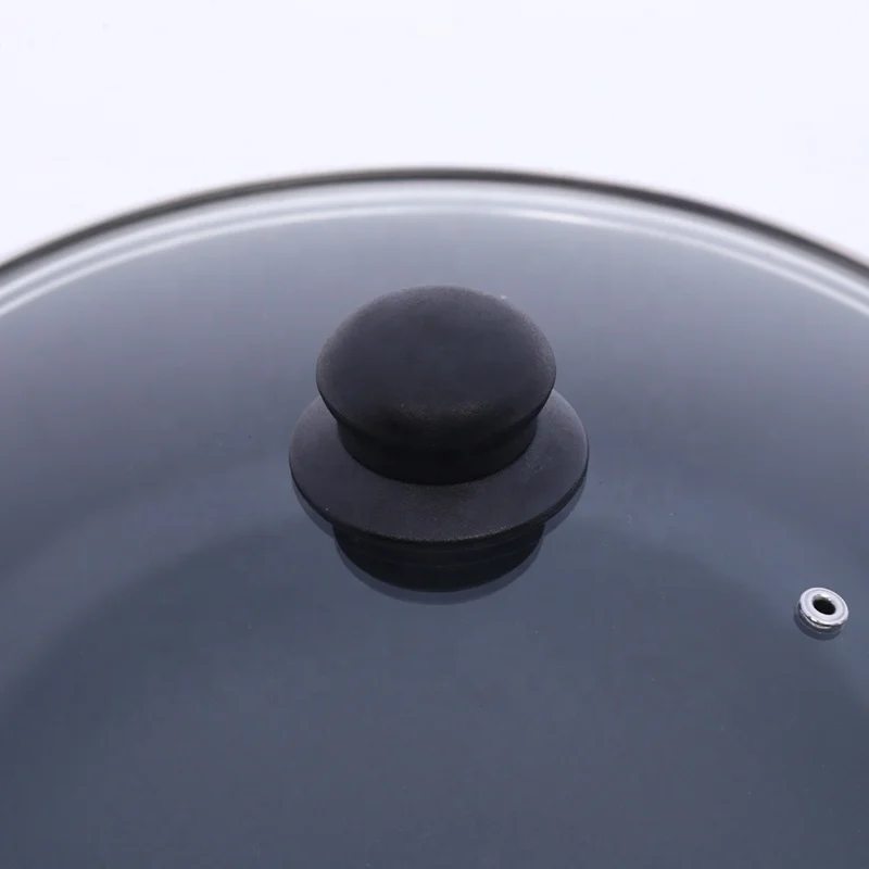 classical die cast aluminum non stick coating shallow casseroles with tempered glass and induction base pan