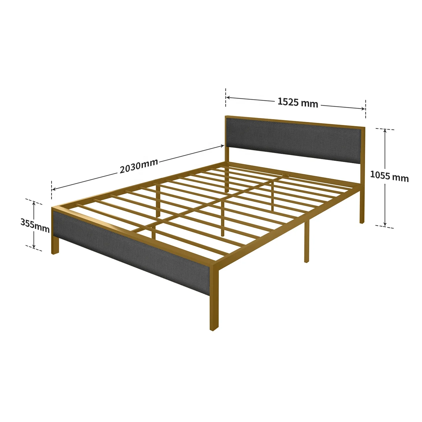 Wholesale Cheap Metal Bed Frames Wrought Iron Bed Bedroom Metal Platform Dormitory Bed with Headboard