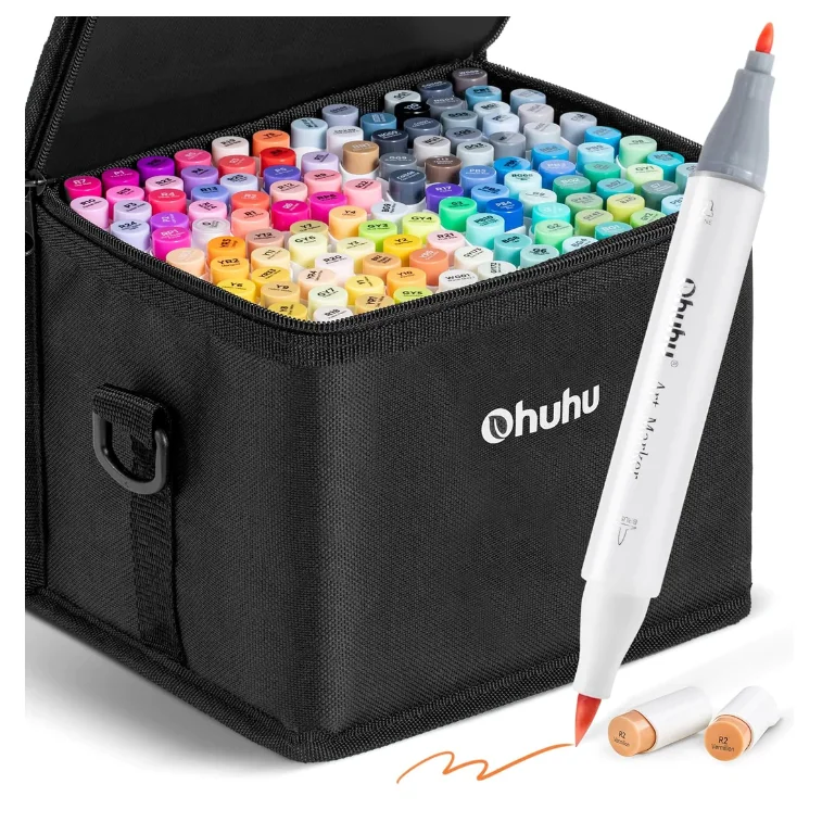 Ohuhu Honolulu B 120 цвета двойные насадки на спиртовые художественные маркеры кисть и