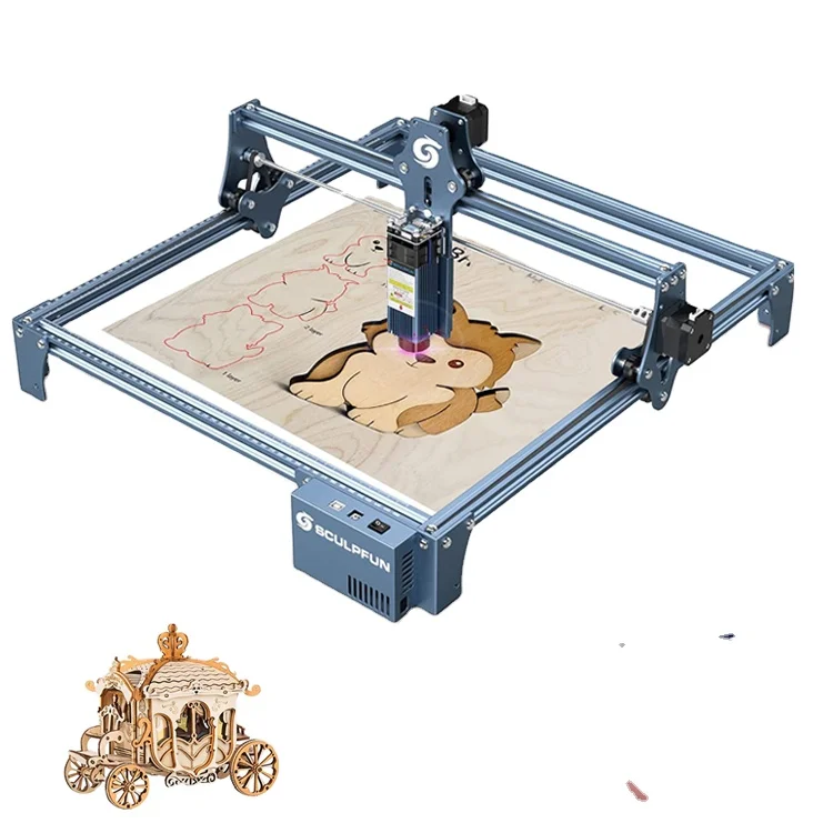 Sculpfun S9 90W высокого качества лазерный гравировальный станок Фрезер DIY Профессиональный Настольный для дерева