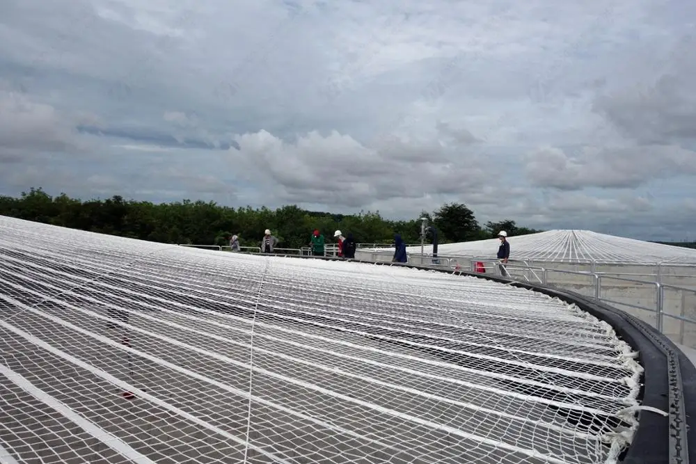 PVC membrane biogas storage ballon fixed to concrete base for biogas plant from China