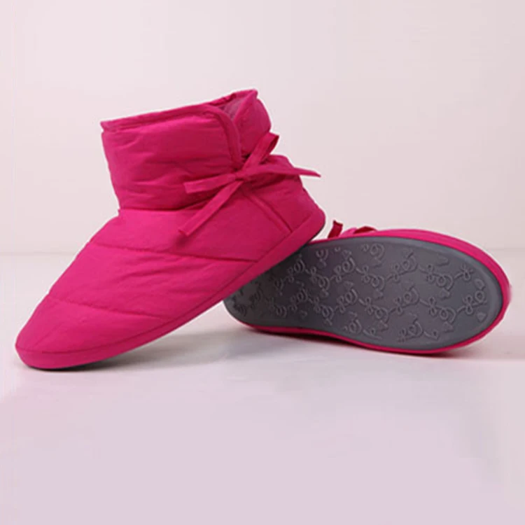 90% duck down stitching lady warm shoes indoor boots women for house