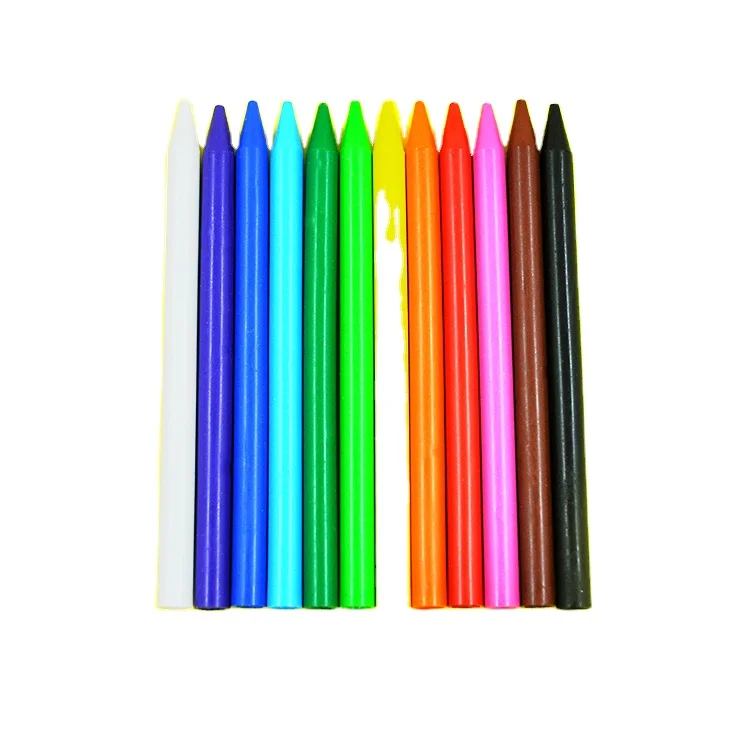 Manufacturer for high quality round shape 12 colors 8*115mm pencil crayons for children