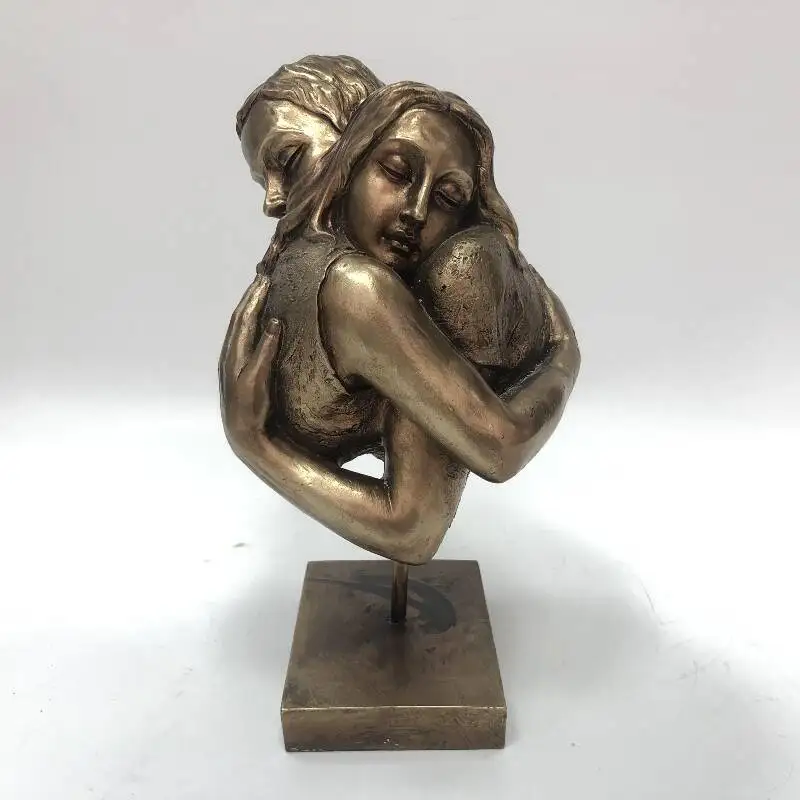 Artistic Creative Figure Sculpture Couples Ornaments Bronze Figurine Person Home Decoration Resin Crafts