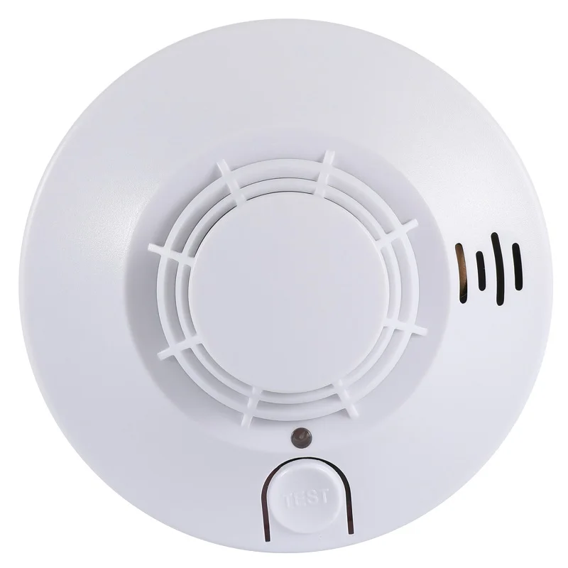 14 Years Factory Simple Operating LED Flash Light Photoelectric Smoke Detector Fire Alarm for Home Security
