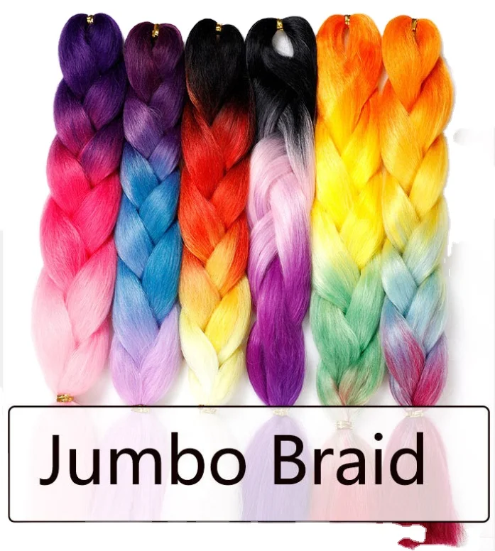 41 inch African chemical fiber wig big  braid high temperature Yak wire braid ombre HAIR
