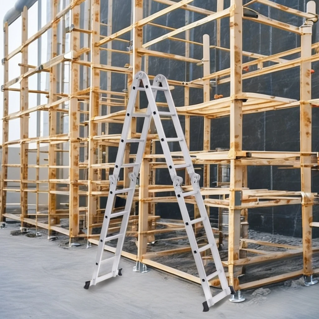 Multifunctional Aluminum Folding Ladder Large and Small Hinge Telescopic Stairs Climbing Device