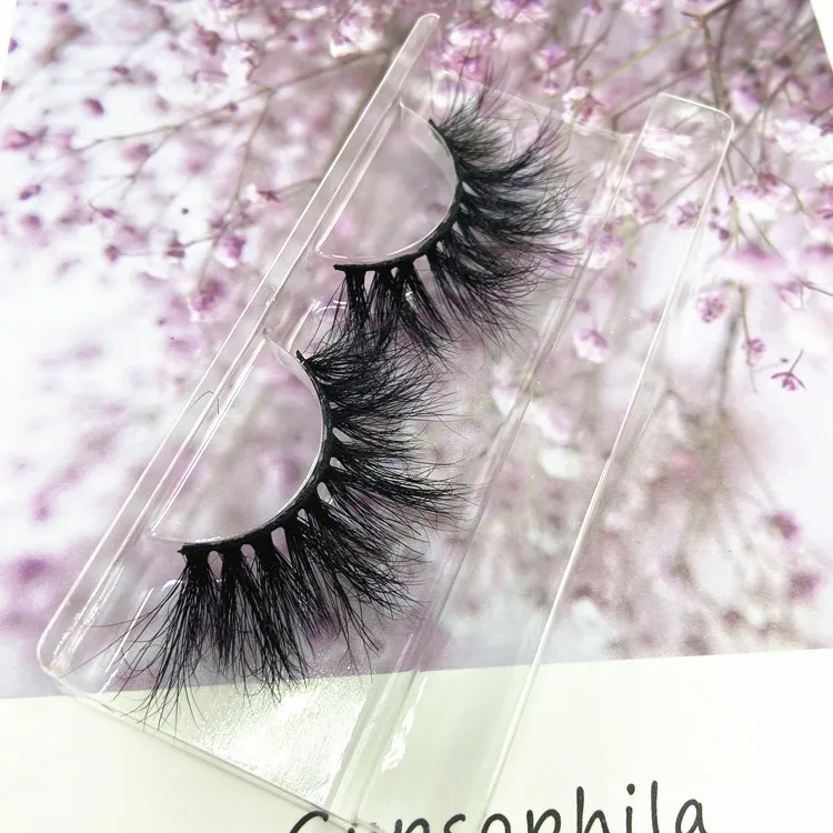 Custom logo Mink Eyelashes Natural Long 25mm 3D Mink lashes3D Paper Box Wholesale MN15  human hair eye lashes