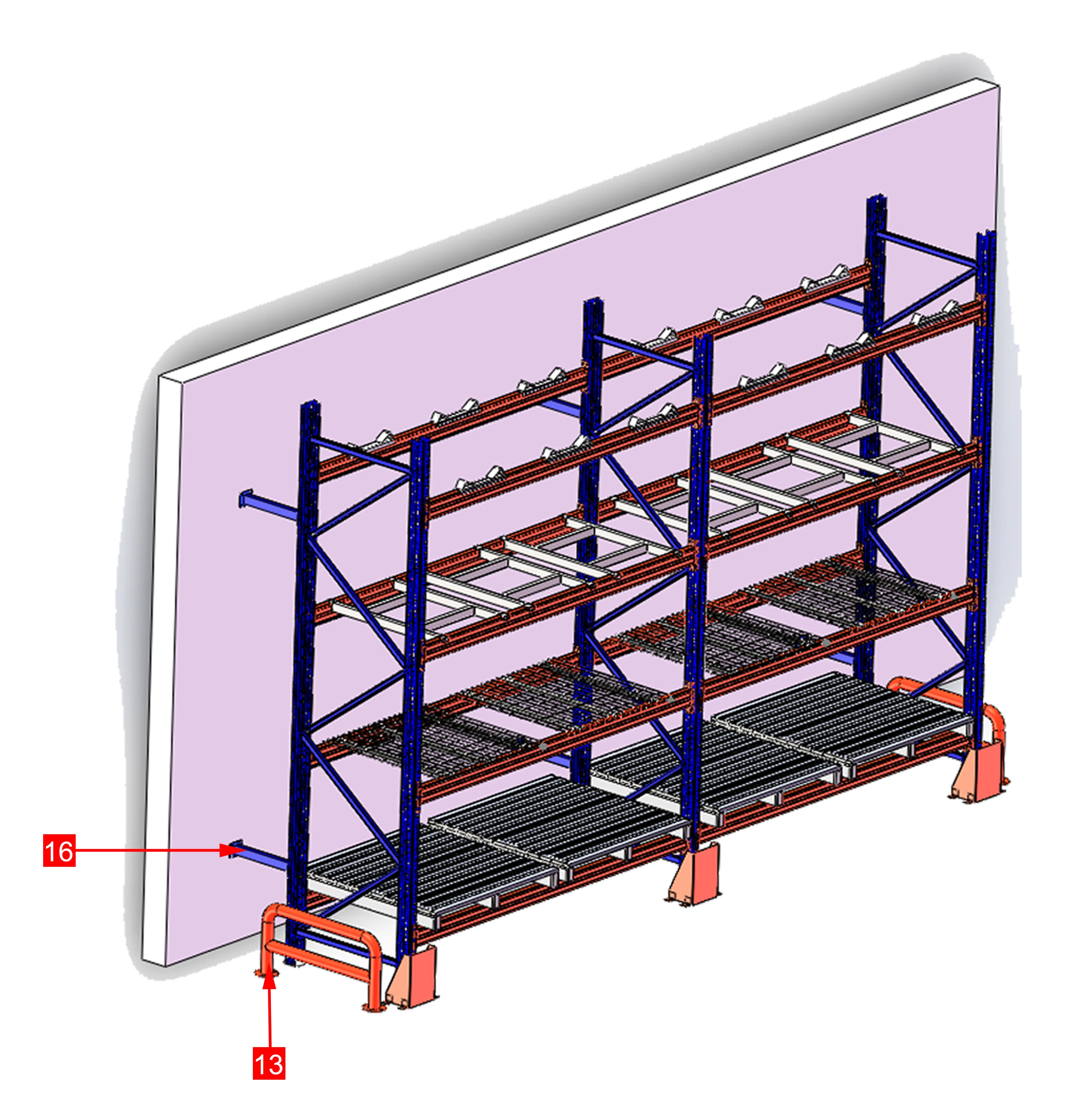 SATONG CE industrial warehouse steel stacked tray rack, removable uline pallet racking heavy duty beam rack