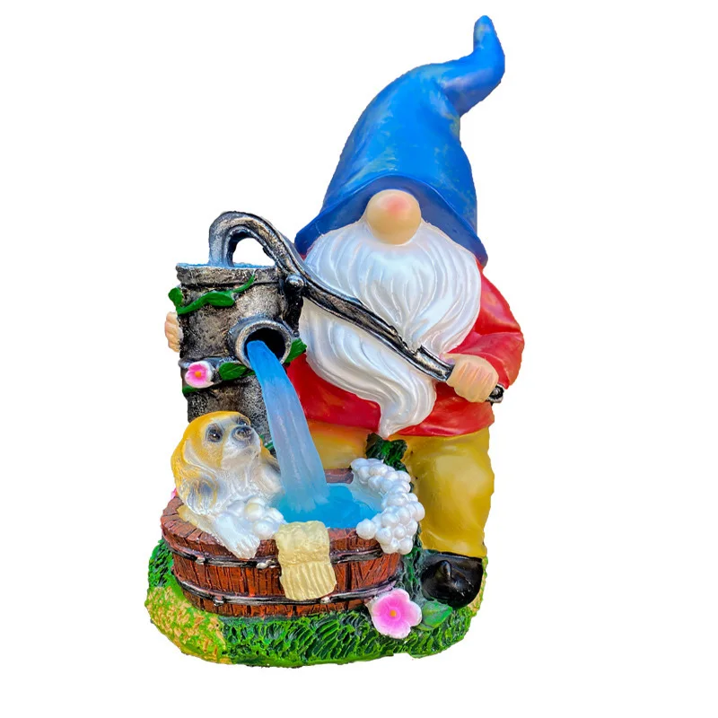 Home Decor Resin Crafts American Style Cartoon Dwarf Elf Decoration Garden Solar Decorative Light Outdoor Christmas Light