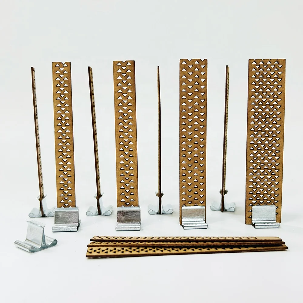 Smokeless Wooden Wicks with Booster Crackling Wood Wick with Metal Clips for Candle Making and DIY Candle Craft