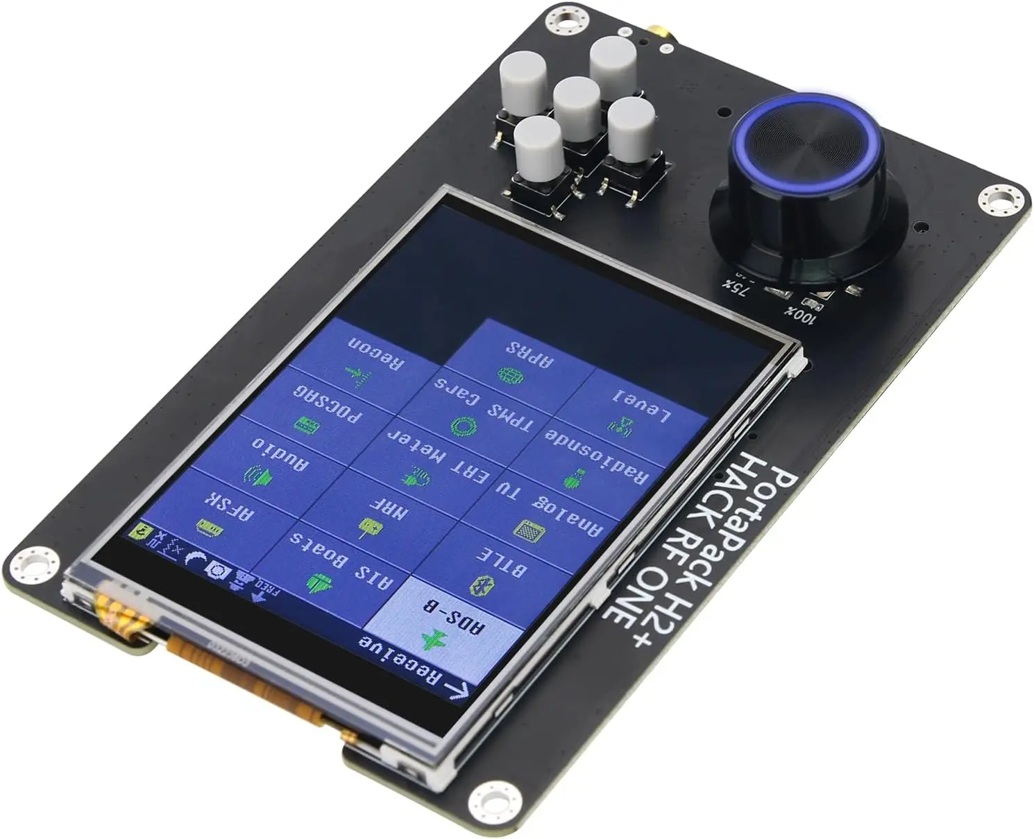HamGeek PortaPack H2 for HackRF One SDR 05ppm 2000mAh Battery 3.2 Inch LCD Touch Display 50M-6GHz RF Amp 20dB + 5 Antennas 1 USB