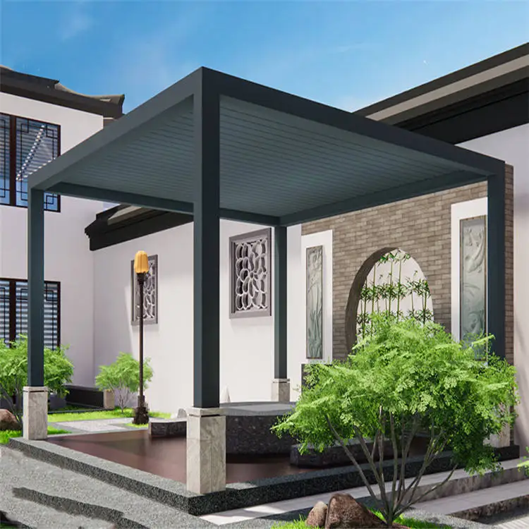 Outdoor Aluminum Gazebo Waterproof Carport awning Arched Pergola  shading