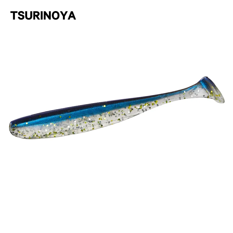 TSURINOYA T Tail Worm Soft Fishing Lure 55mm 65mm 75mm 88mm Wobblers Carp Soft Lures Silicone Artificial Double Color Bass Baits