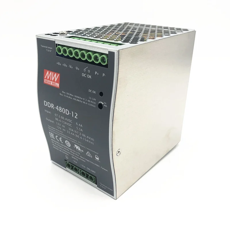 DDR-480D-24 Meanwell 24V Power Supply 480W Dc Dc Power Supply Suitable For Industrial Grade
