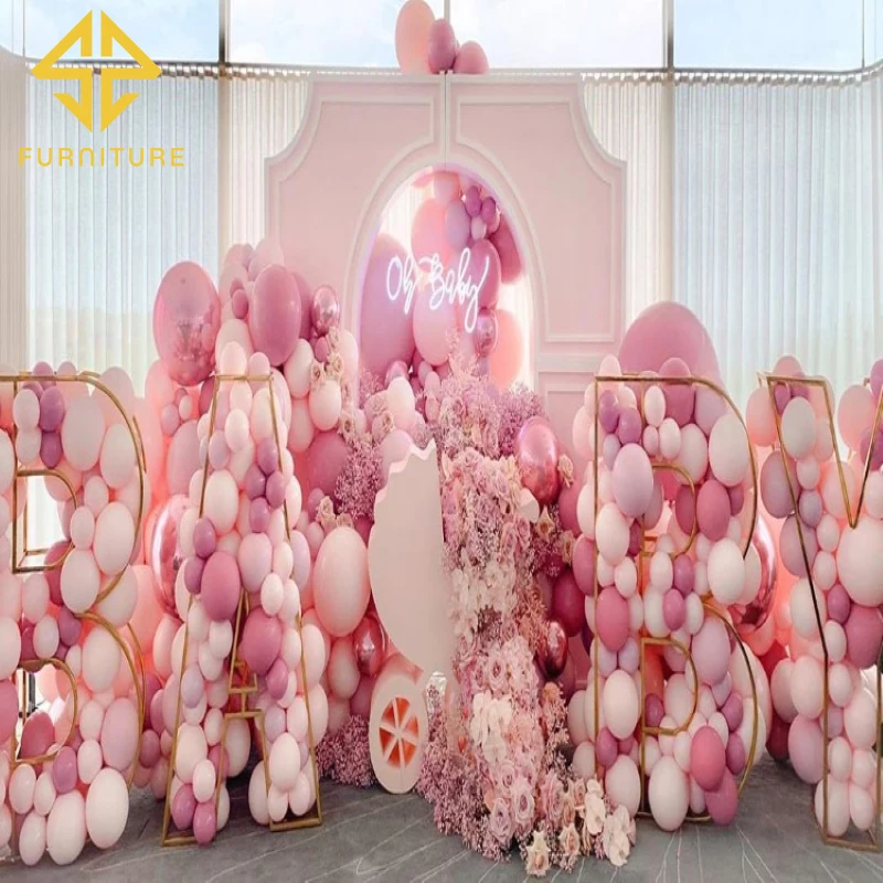 Luxury BABY shower metal backdrop frame Wedding Decoration for event