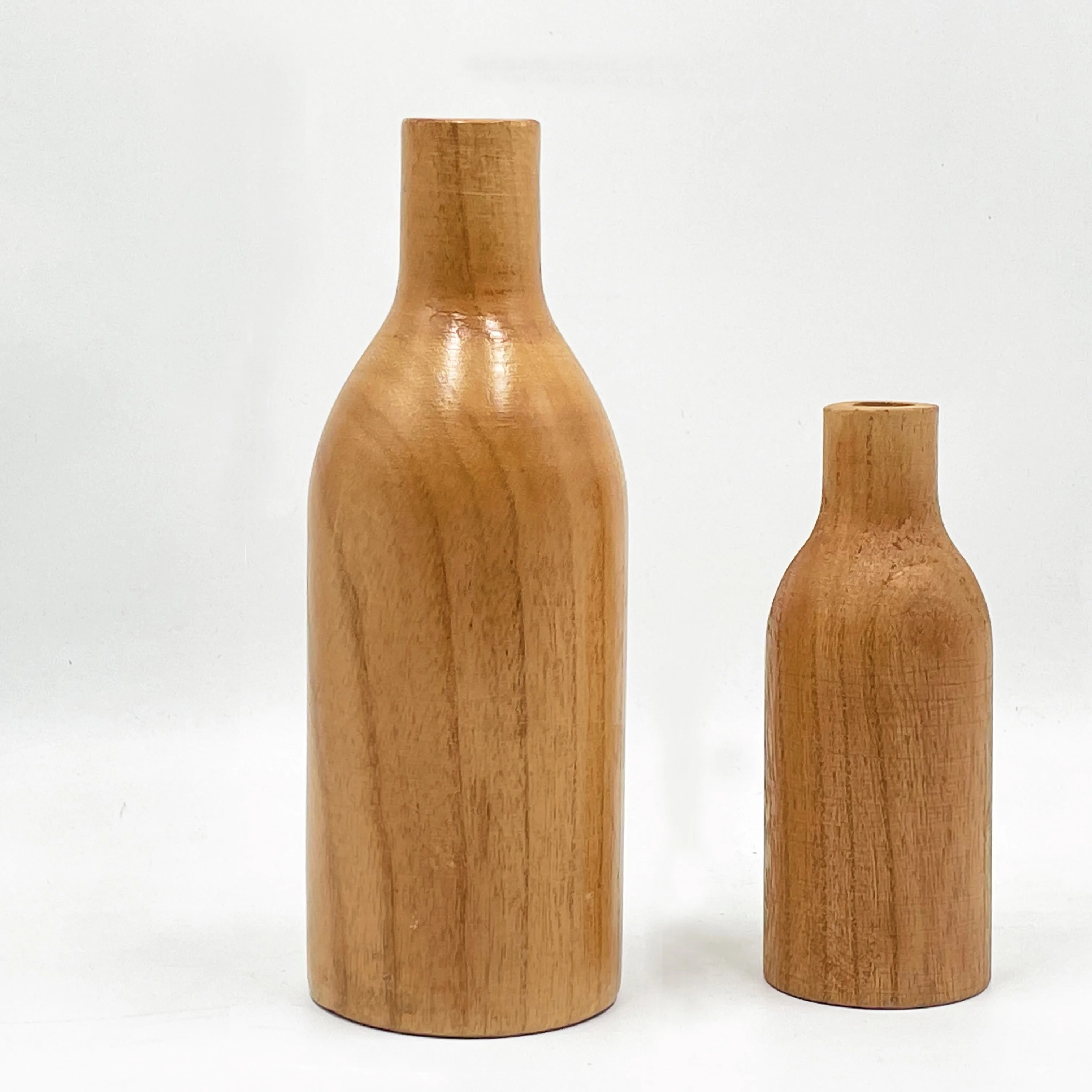 Paulownia Wood Bottle Vase set Handmade Wooden Flower Vase for Home Decor Hotel decoration