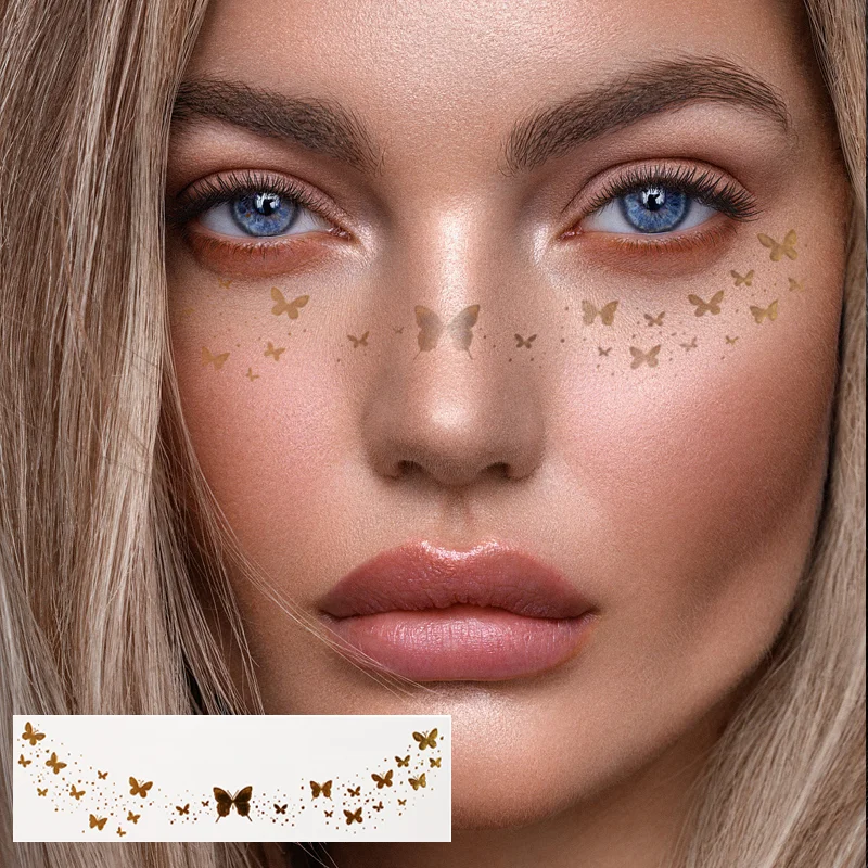 Sparkle Makeup Patches Brown Freckles Temporary Tattoo Sticker Body Art Design for Holiday Parties Paper Festivals