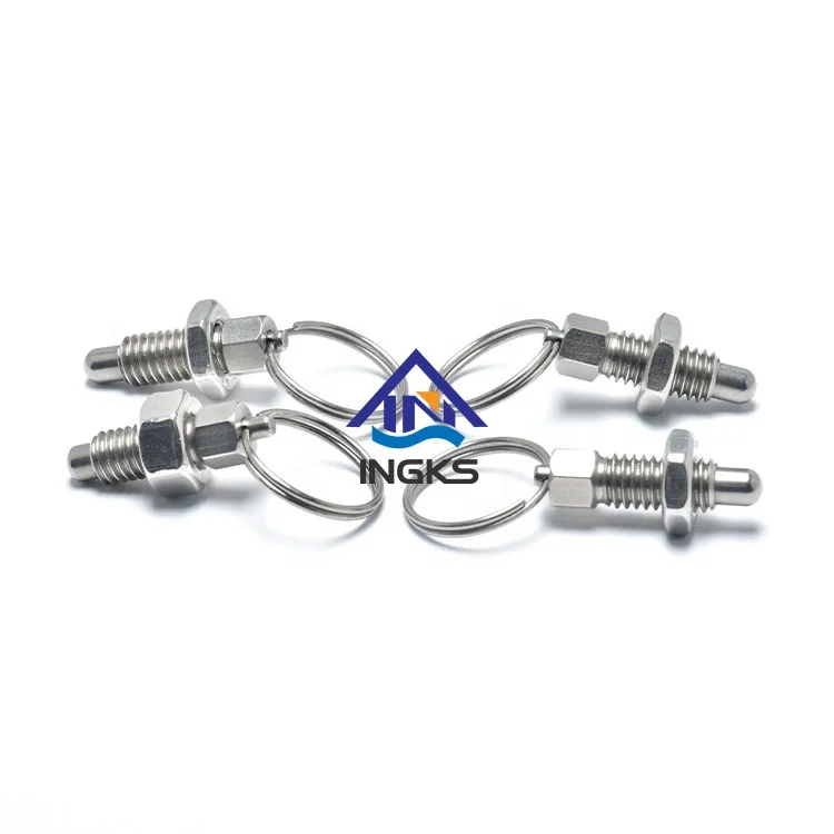 GN717 Plungers Rest Type Stainless Steel Hex Head Safety Pull Konb Ring M16 Indexing Plungers