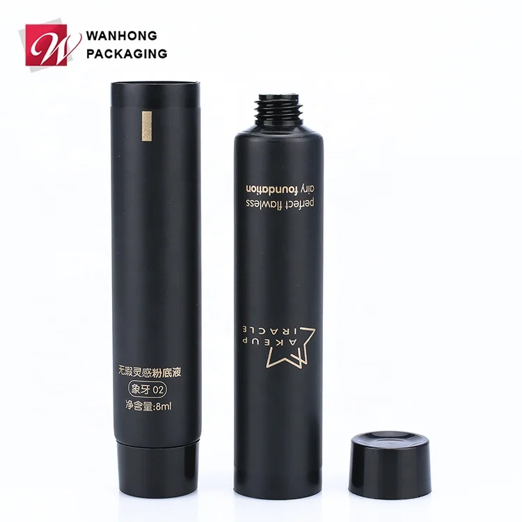 Wholesale Cosmetic Soft Plastic Tube , Free Sample Cosmetic Packing Matt Black Squeeze Tube