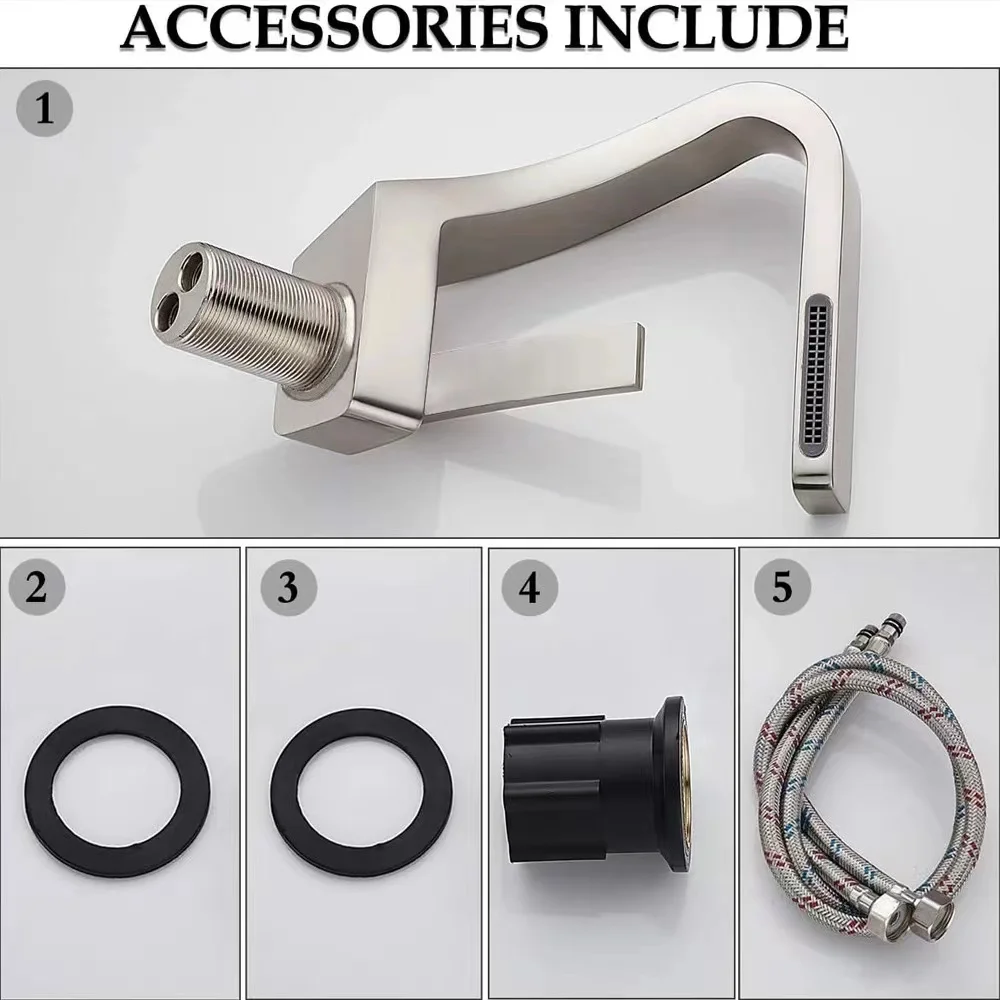 2022 Amazon Hot Sale Luxury High Quality Brass Matte Black Chrome Washroom Basin Mixer Taps Waterfall Bathroom Basin Faucets