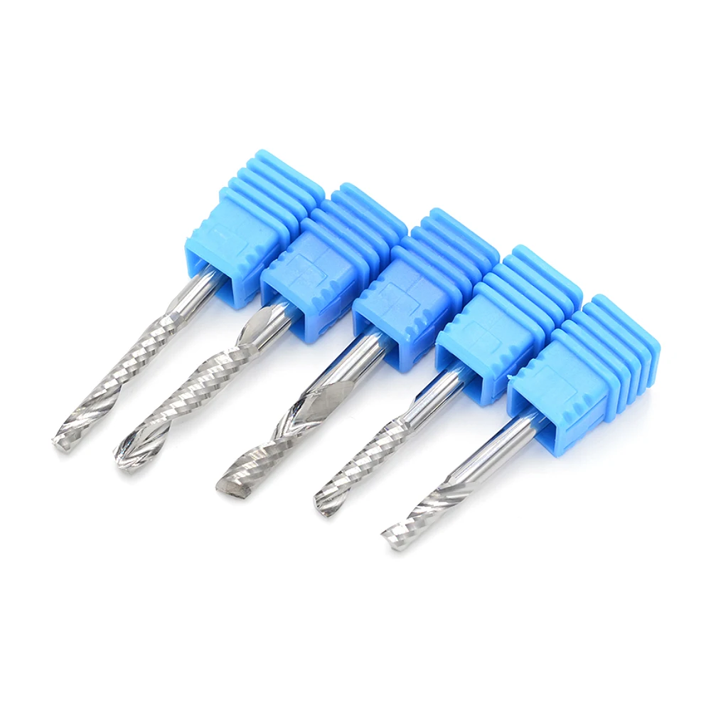 4mm Shank one Flute Spiral Cutter router bit CNC end mill For MDF carbide milling cutter tugster steel router bits for wood