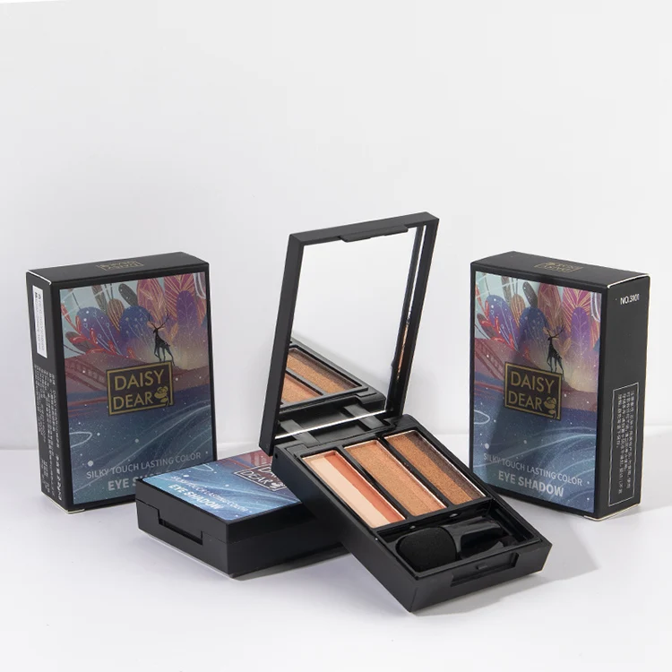 Hot Selling 3 Color  Palette Private Label Best Glitter Colorful Palette Private Label Cosmetics Makeup Eyeshadow Pale