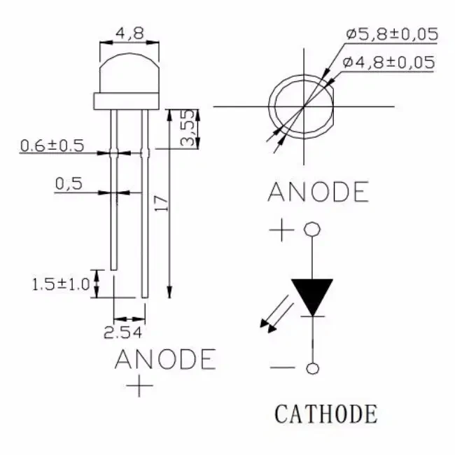 make and sell straw hat high bright yellow 4.8mm 5mm led diode for mini led lights for crafts