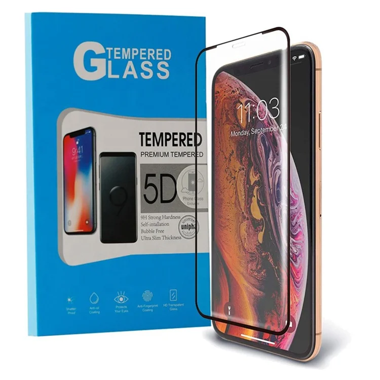 
Hot Sale 3D Round Angle 9H Hardness Silk Full Glue Tempered Glass Protective Screen Protector For iPhone 11 Pro Max 