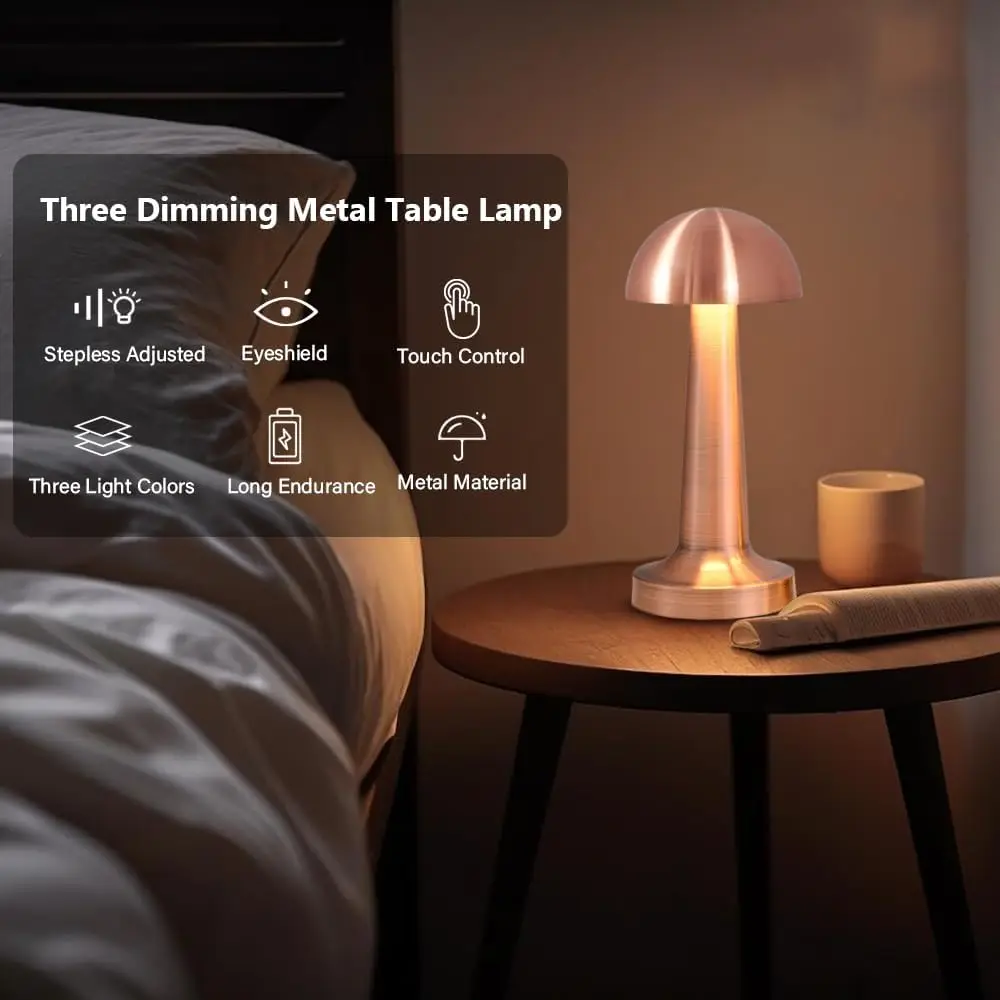 Creative Led Table Lamp Cordless Desk Lamps Rechargeable Portable Restaurant Luxury Modern Romantic Dinner Light Table Desk Lamp