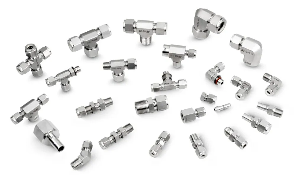 Steel and Stainless Steel Press Fittings Reducing Union Tee Double Ferrule Tube Connector with Model Number Head