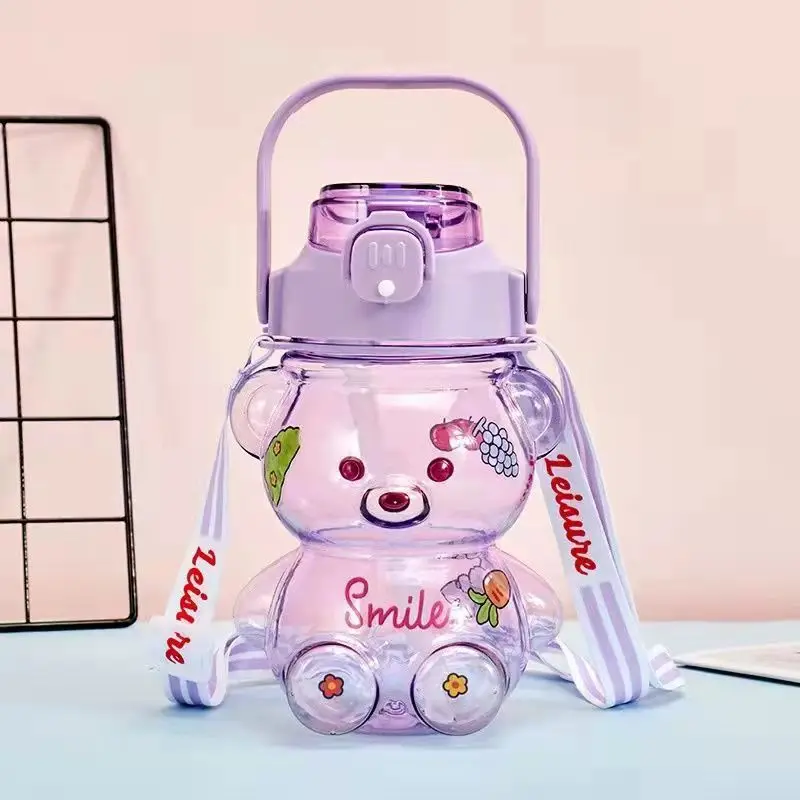 Новый дизайн 1200 мл детская питьевая чашка переносная Спортивная бутылка для малышей и детей постарше бутылка для воды с трубочкой для дома и школы