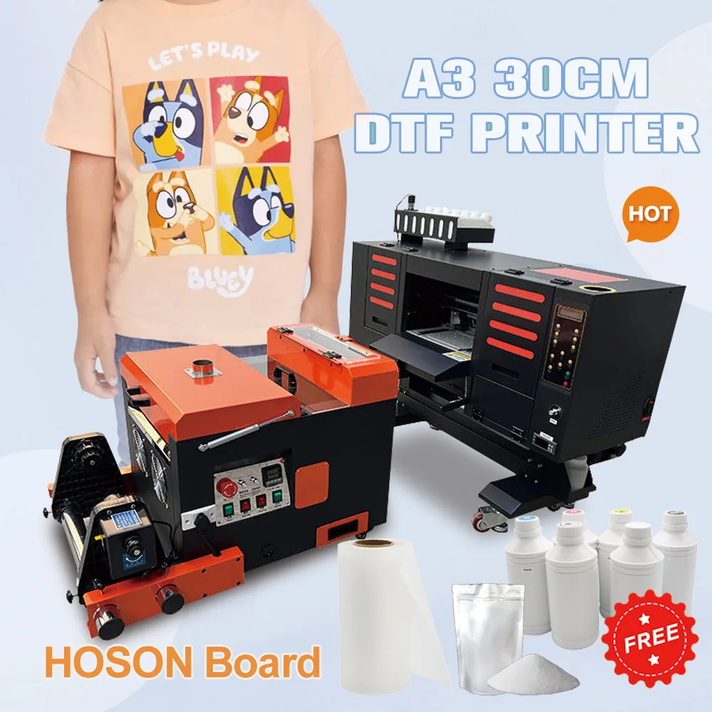 12 inch A3 30cm 33cm DTF Printer With Dual Head F1080 XP600 With Shaker Dryer Pet Film Transfer Printer Machine For T-shirt