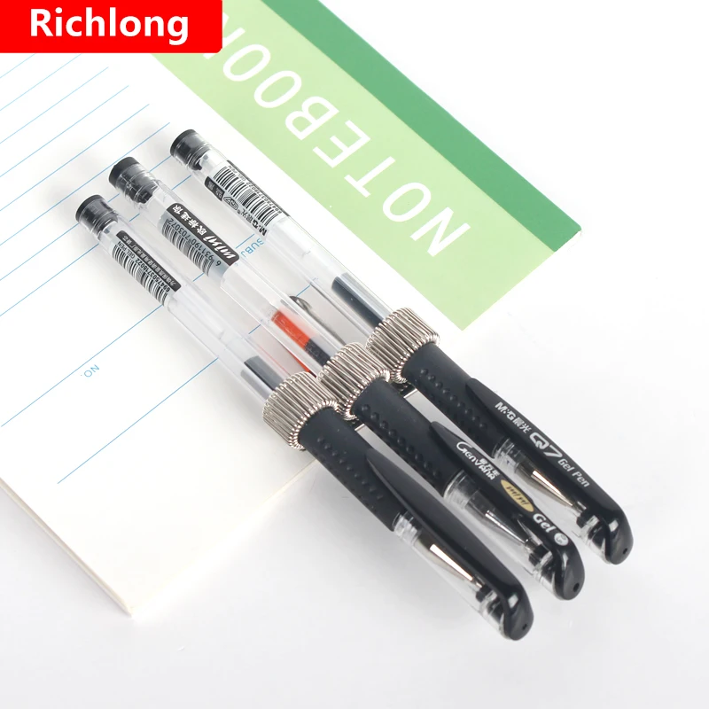 Portable Metal Spring pen holder with pocket clip Stainless Pen Holder for Notebook