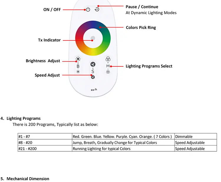 Modern RGB Floor Lamp Controller DC5-24V Corner Stand Light app wireless rf remote music LED Controller for Corner Floor Lamp