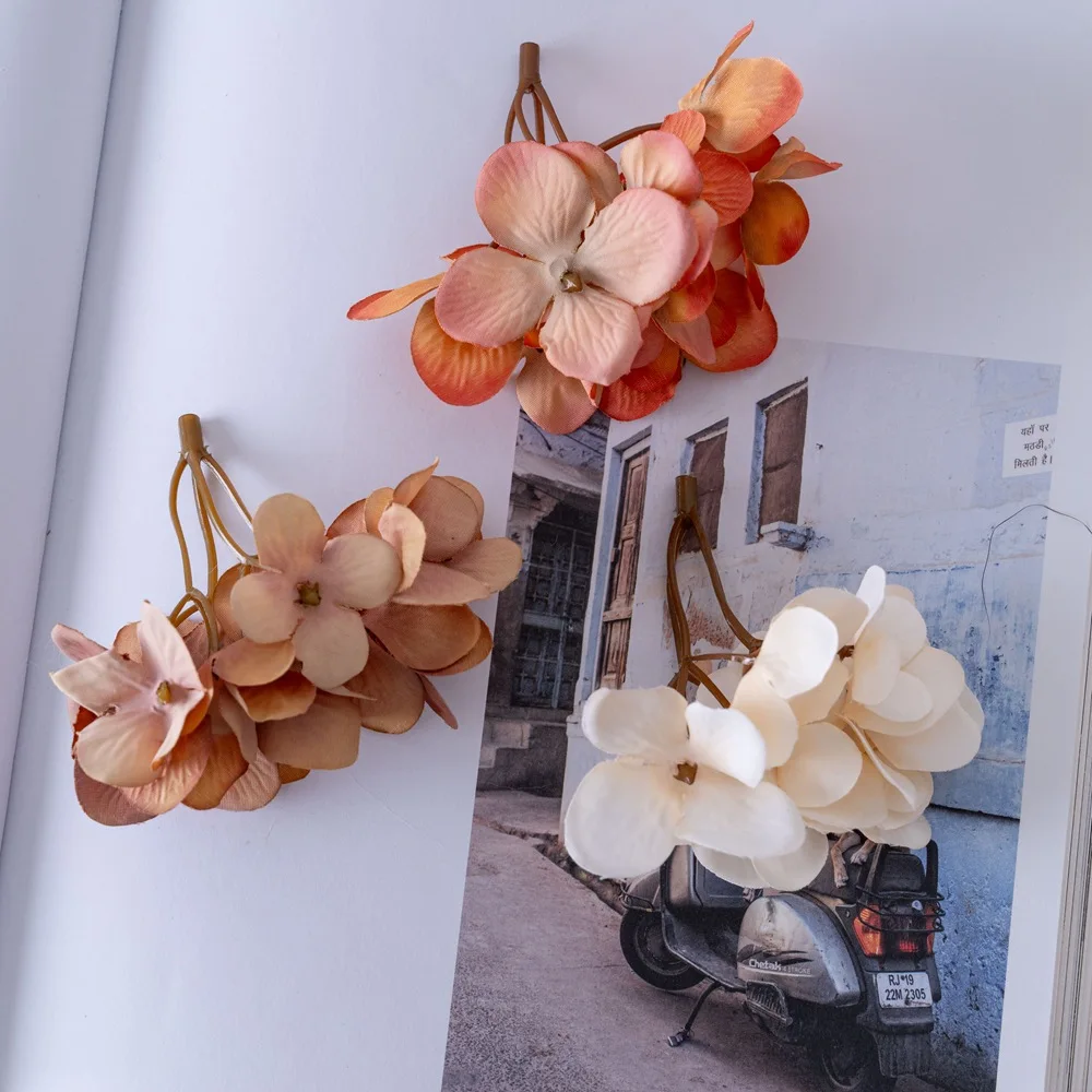 Small Hydrangea Flower Head Accessories Hydrangea Bush Floral Design for Wedding Floral Bouquet Decor DIY Craft Making