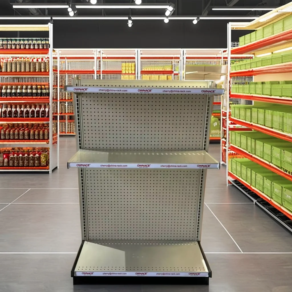 Customized Logo Flat Supermarket Shelf Retail Stores Grocery Shelves Light Duty Grocery Shelves For Sale