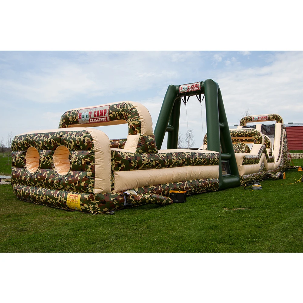 Boot Camp Military Giant Commercial Kids Adult Inflatable Obstacle Course For Kids For Sale