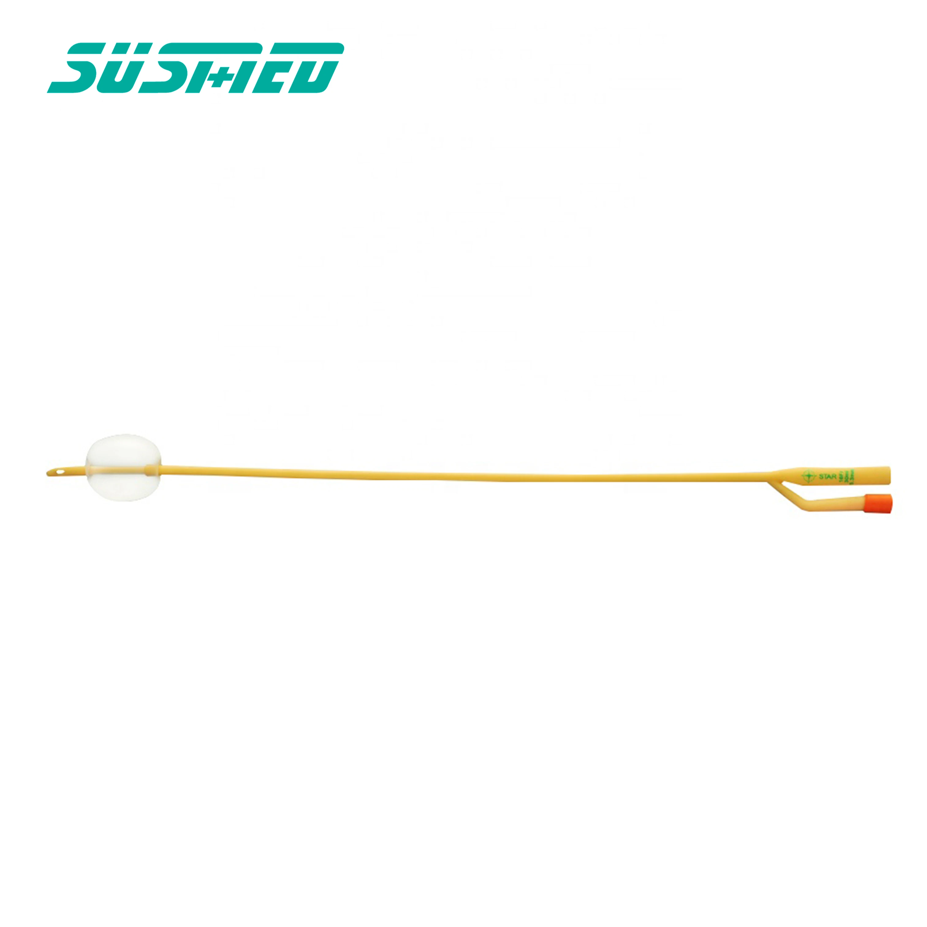 two-way silicone coated latex foley catheter with single balloon disposable medical consumption urinary catheter