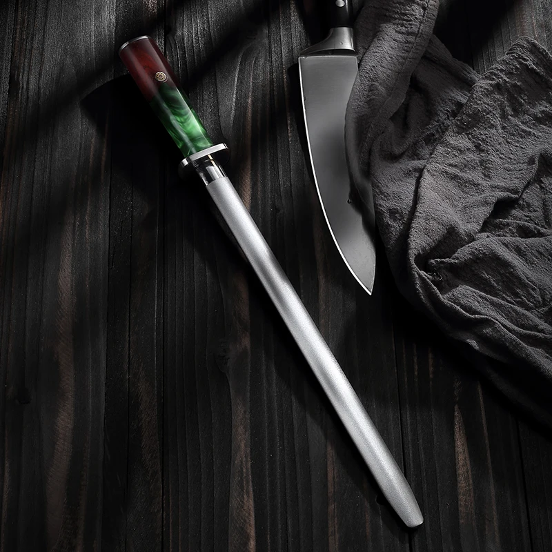Sharpener rob for knife high carbon steel professional 8/12inch sharpener rob with red rosewood handle grinding tool