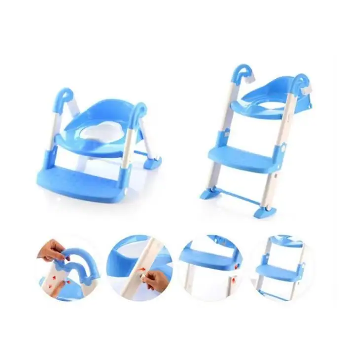 Adjustable Potty Training with Ladder Plastic Kids Toilet Seat Baby Stair Potty