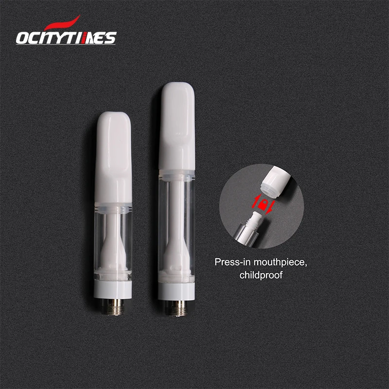 New 1ml ceramic 510 bulk full ceramic cbd oil glass vape cartridge