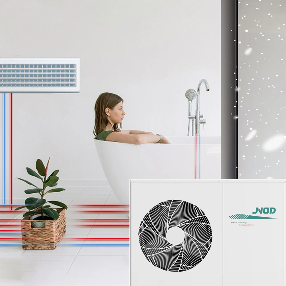 JNOD New Energy Heat Pump Hybrid Water Heaters 9.5KW Space Heater Chiller Air Source Inverter Heatpump