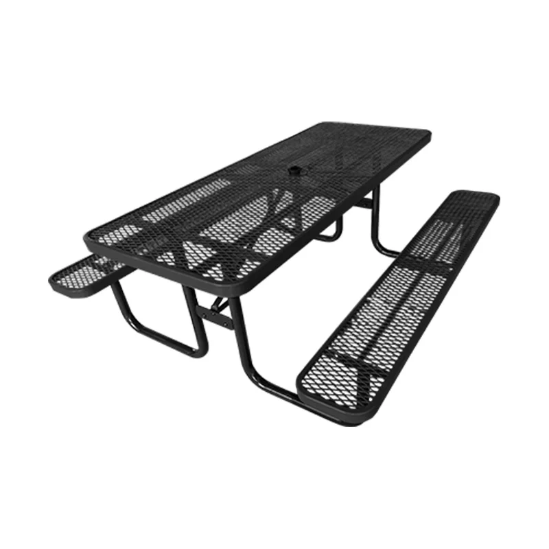 outdoor portable square table picnic table with bench modern dining table set for Tourist Attraction