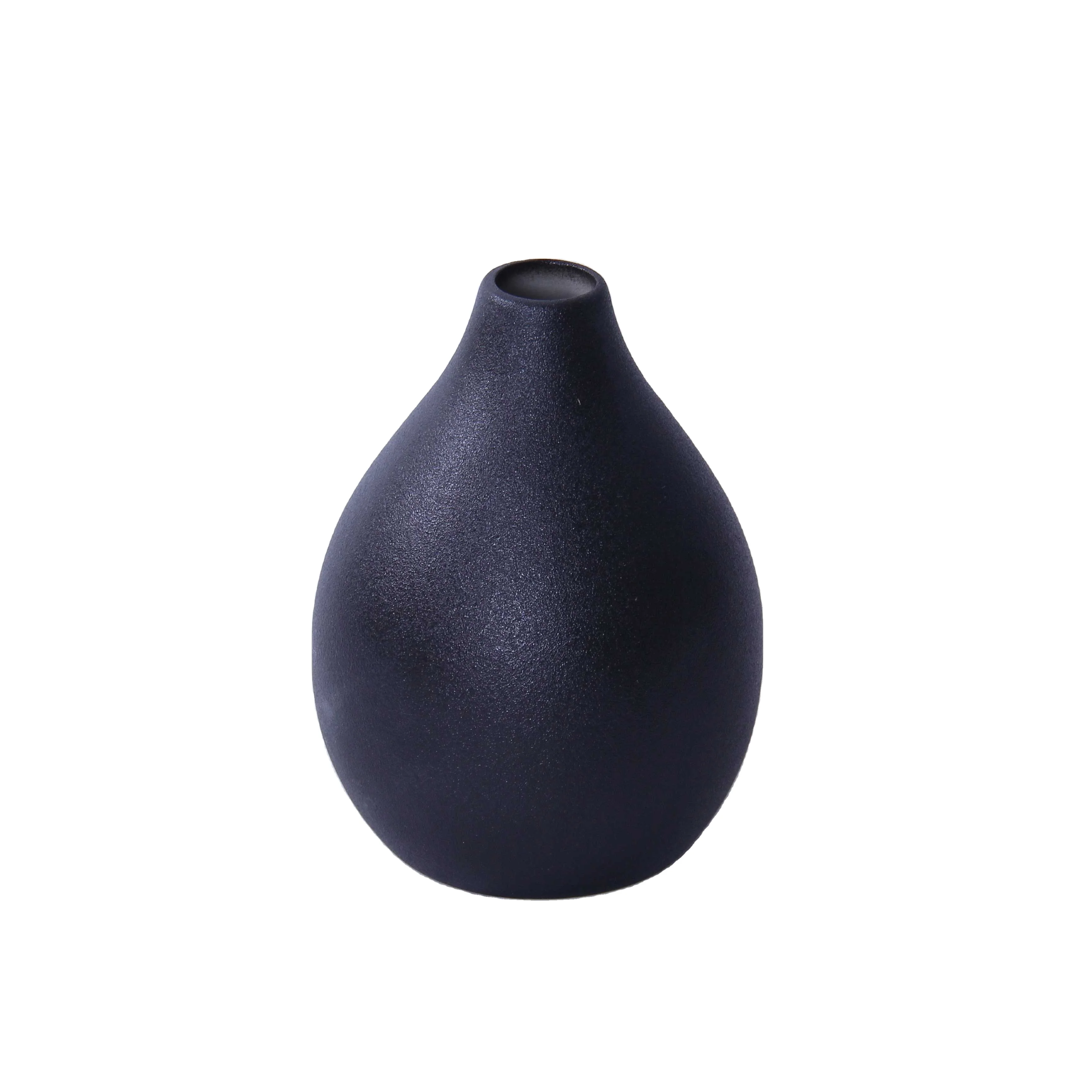 regular size matt glazed white black color vase flower holder ceramic bud vase